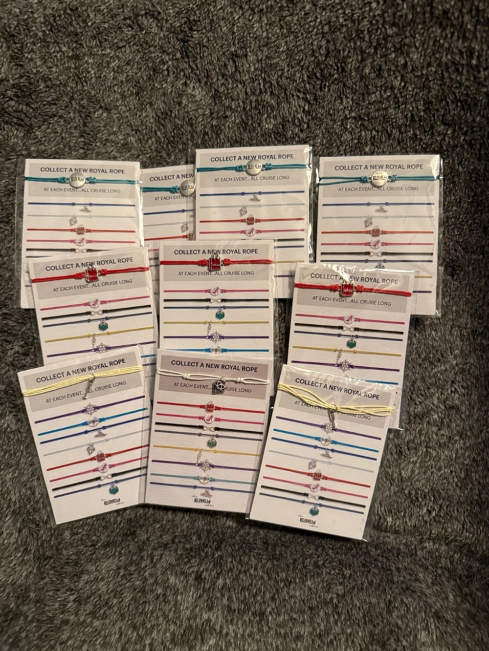 Assorted Royal Carribean Rope Bracelets - 10 total